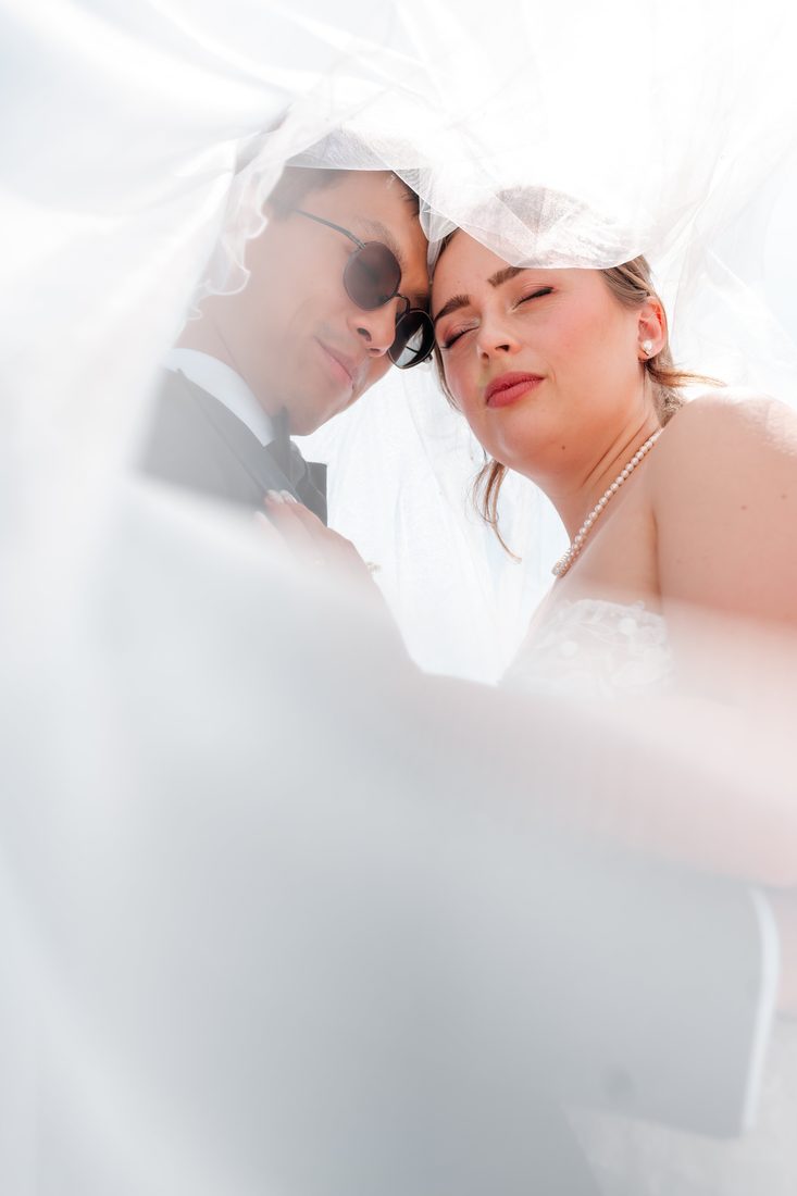 Les mariés sous le voile